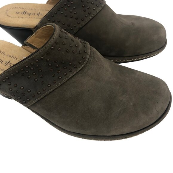 Softspots Studded Gray Suede Slide On Slip On Shoes Clogs‎ Mules Size 7.5 M - Picture 5 of 8